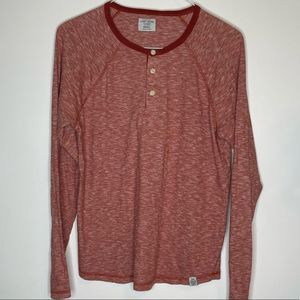 Lucky Brand Small Heather Red Long Sleeve Henly Shirt